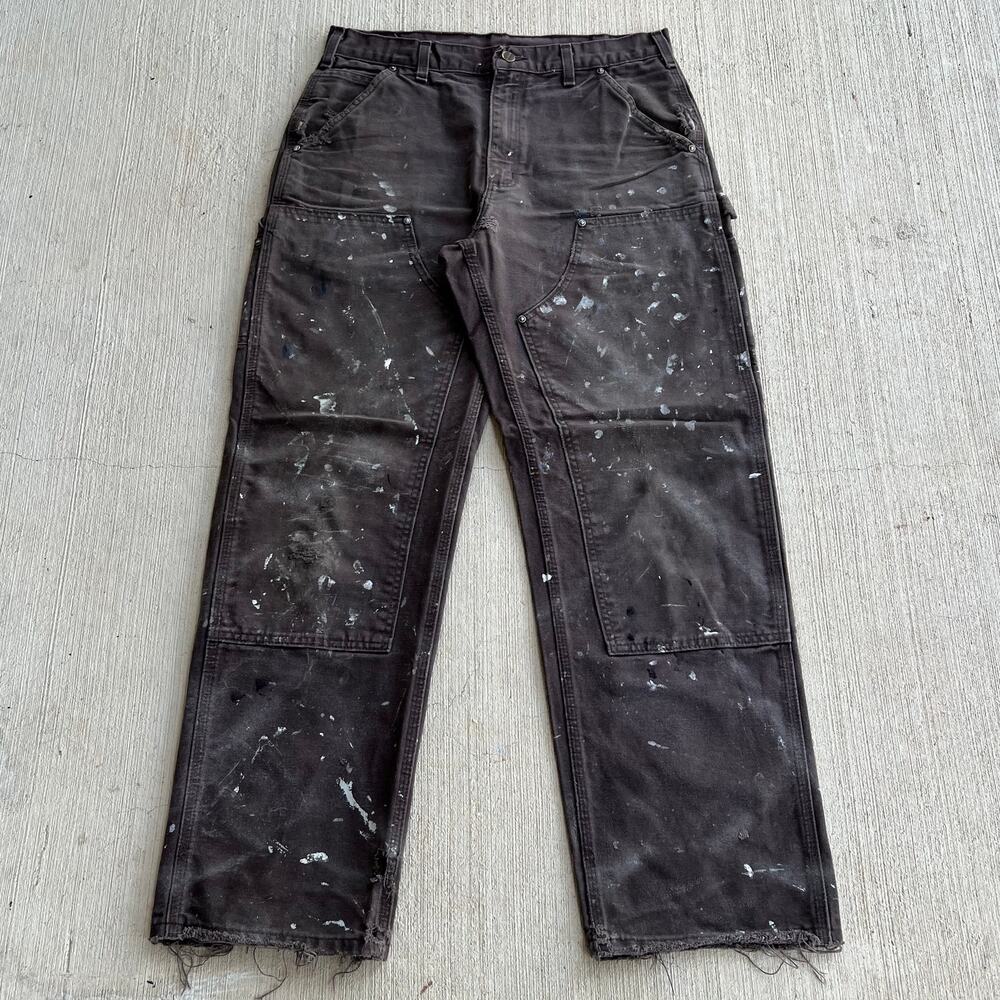 Carhartt B136 DKB brown double knee work wear carpenter pants